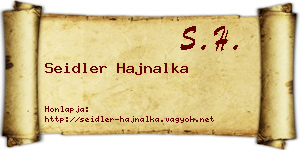 Seidler Hajnalka névjegykártya